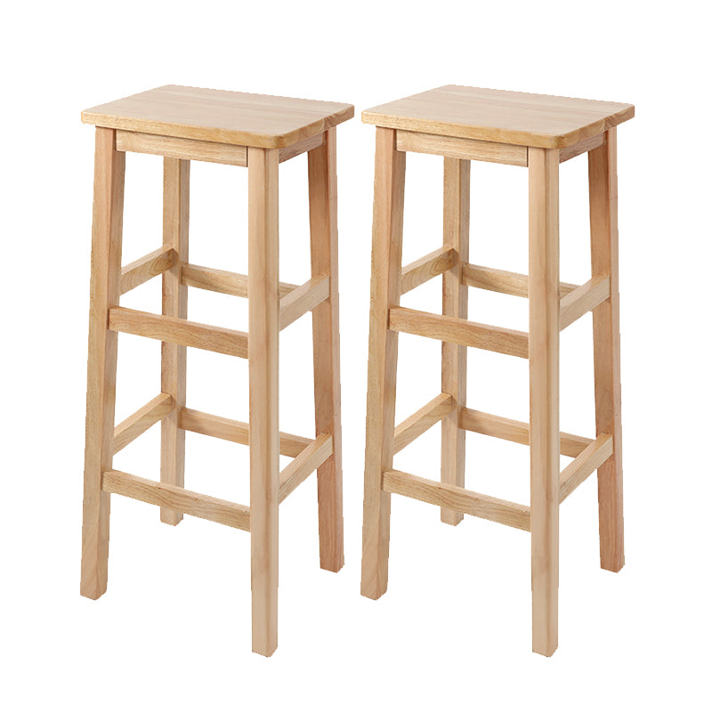 Modern Style Leather Bar Stool Rubberwood Counter Stool for Home