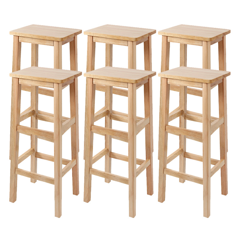 Modern Style Leather Bar Stool Rubberwood Counter Stool for Home