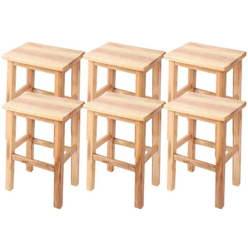 Modern Style Leather Bar Stool Rubberwood Counter Stool for Home