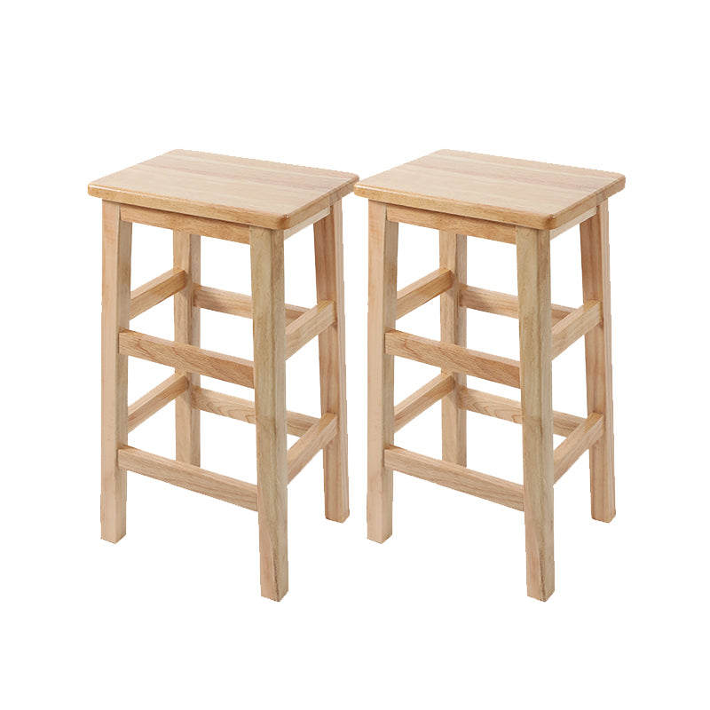 Modern Style Leather Bar Stool Rubberwood Counter Stool for Home