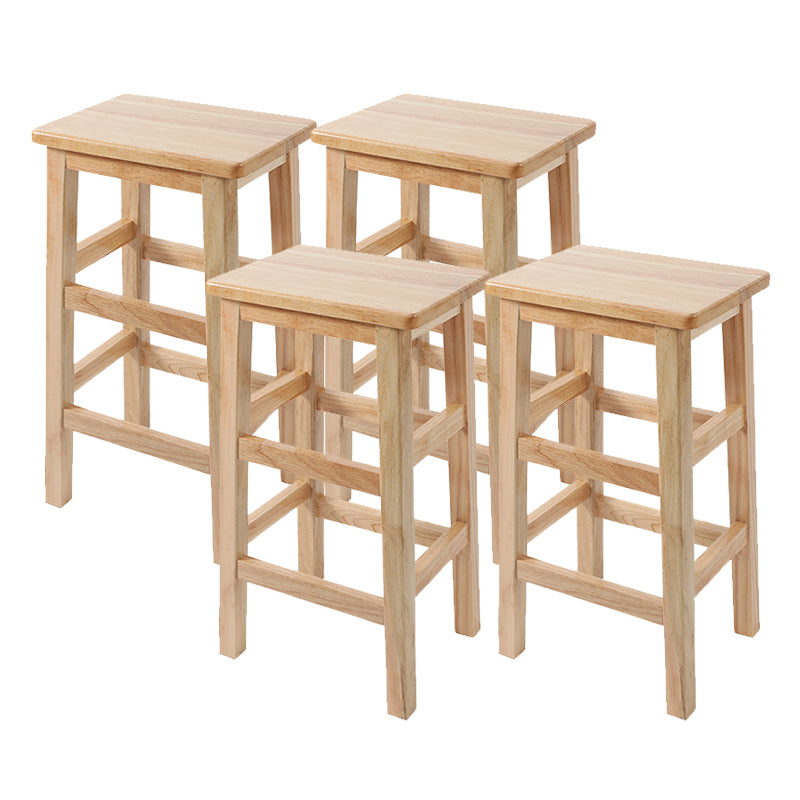 Modern Style Leather Bar Stool Rubberwood Counter Stool for Home