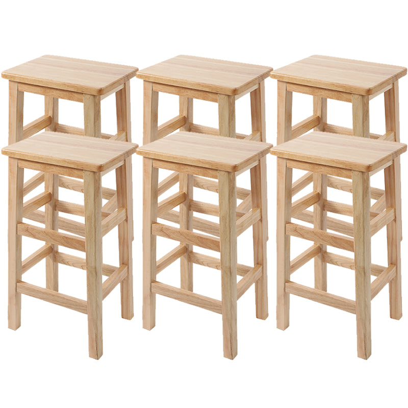 Modern Style Leather Bar Stool Rubberwood Counter Stool for Home