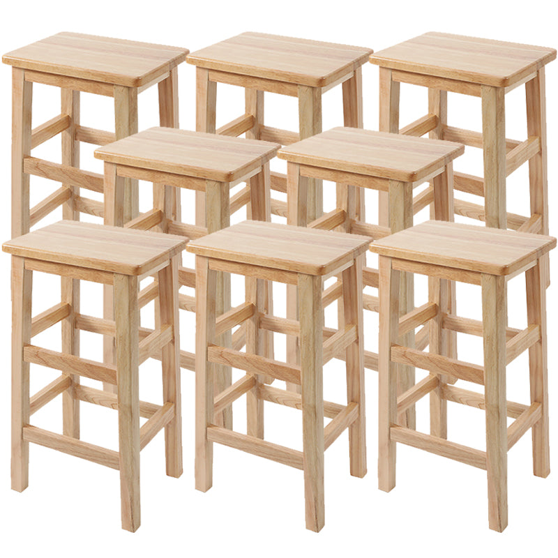 Modern Style Leather Bar Stool Rubberwood Counter Stool for Home