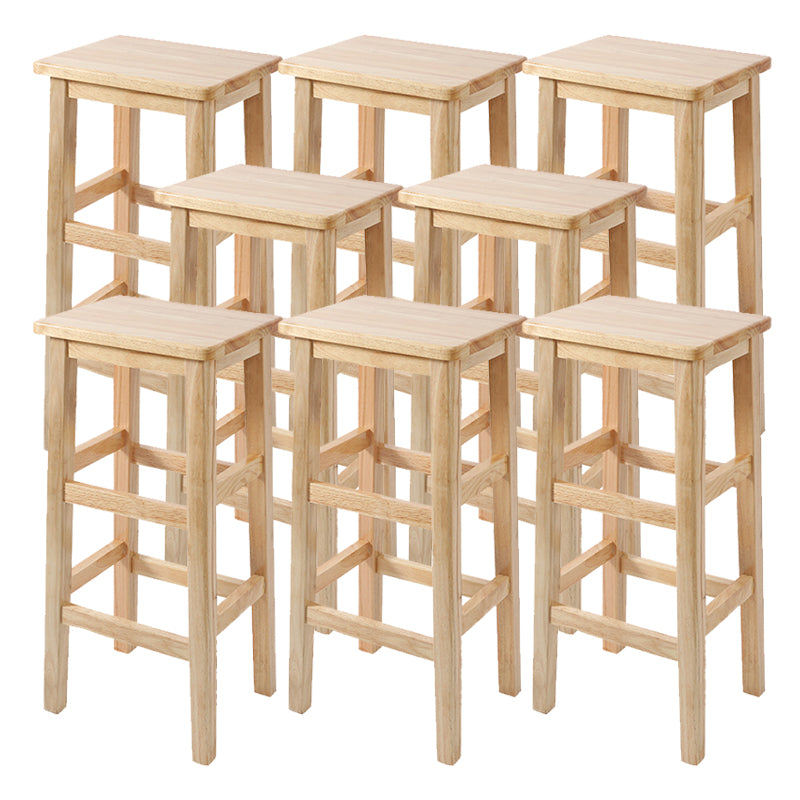 Modern Style Leather Bar Stool Rubberwood Counter Stool for Home