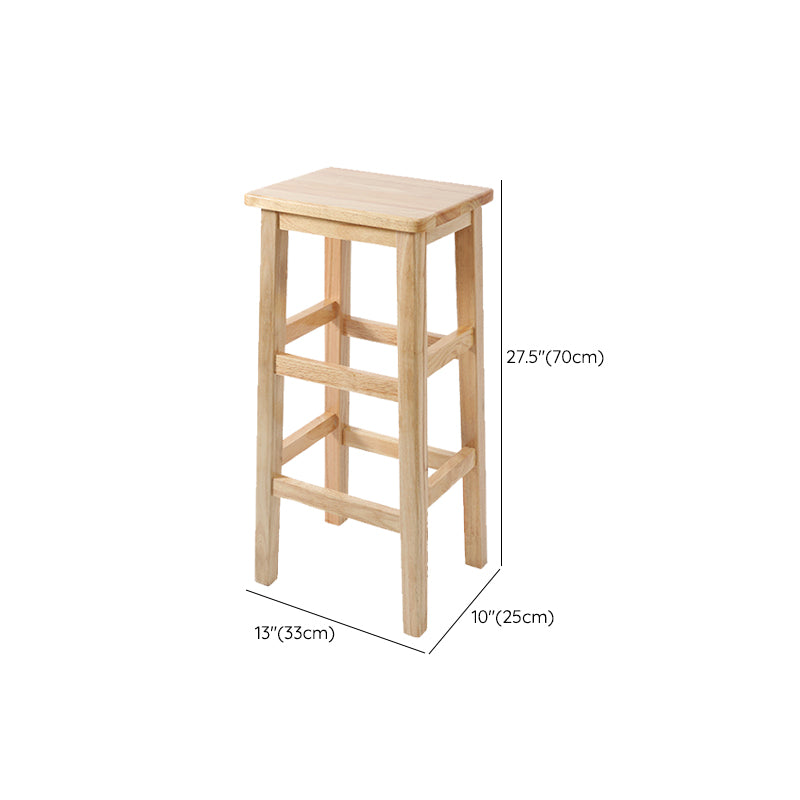 Modern Style Leather Bar Stool Rubberwood Counter Stool for Home