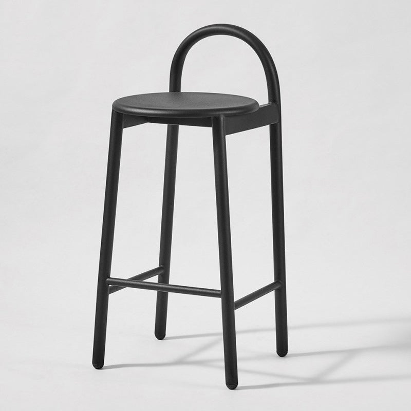 Contemporary Armless Dining Stools Solid Wood Bar Stools with Footrest