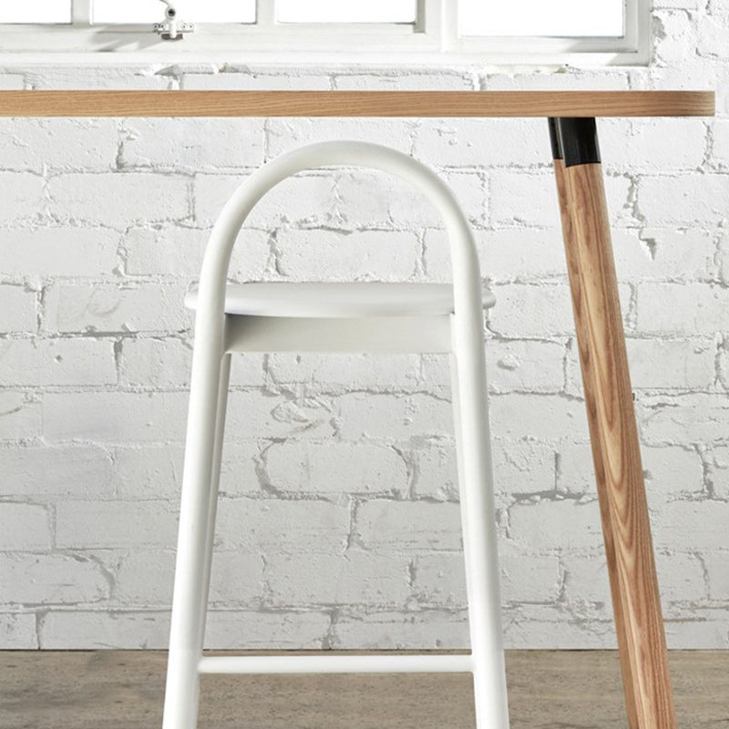 Contemporary Armless Dining Stools Solid Wood Bar Stools with Footrest