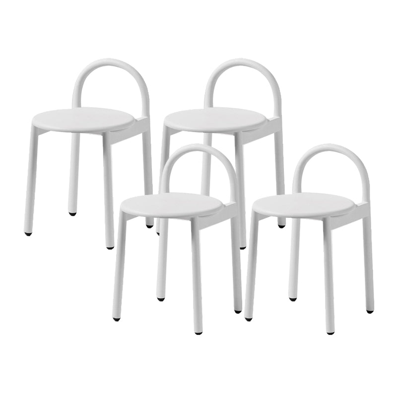 Contemporary Armless Dining Stools Solid Wood Bar Stools with Footrest