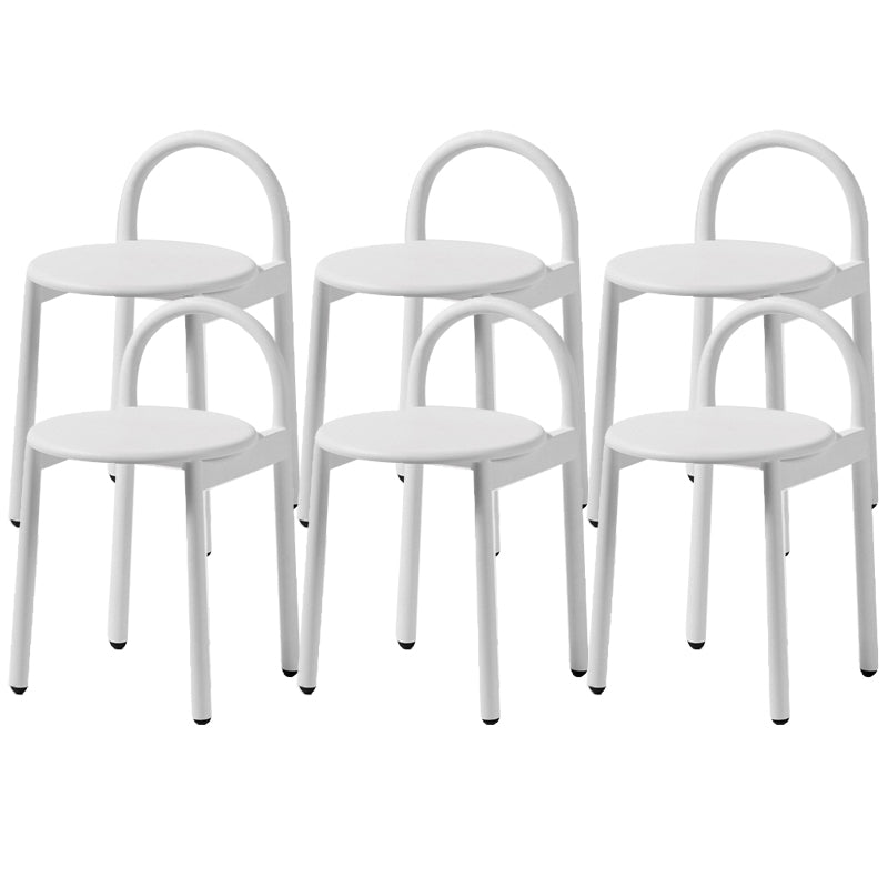 Contemporary Armless Dining Stools Solid Wood Bar Stools with Footrest
