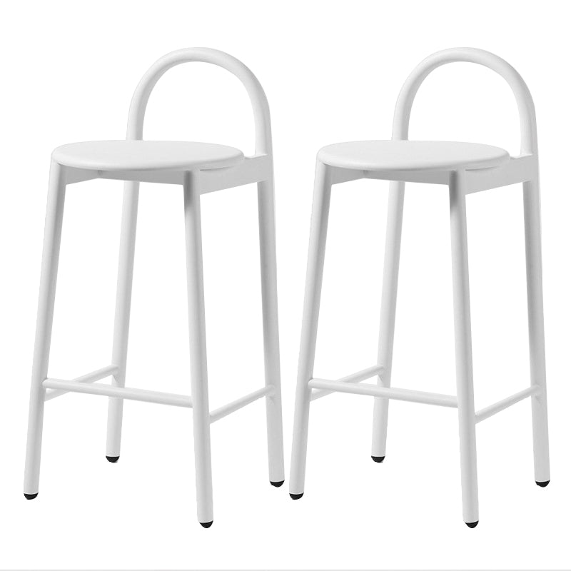Contemporary Armless Dining Stools Solid Wood Bar Stools with Footrest