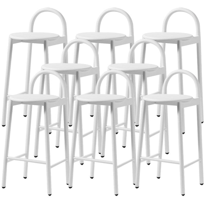 Contemporary Armless Dining Stools Solid Wood Bar Stools with Footrest