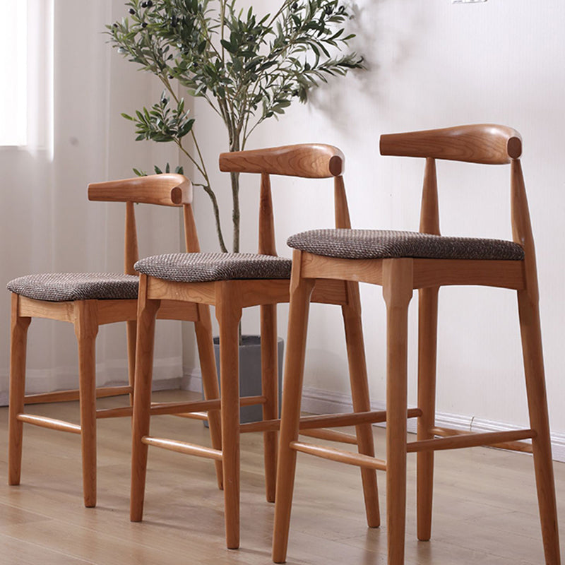 Industrial Fabric Counter & Bar Stools Ash Wood Indoor Stools