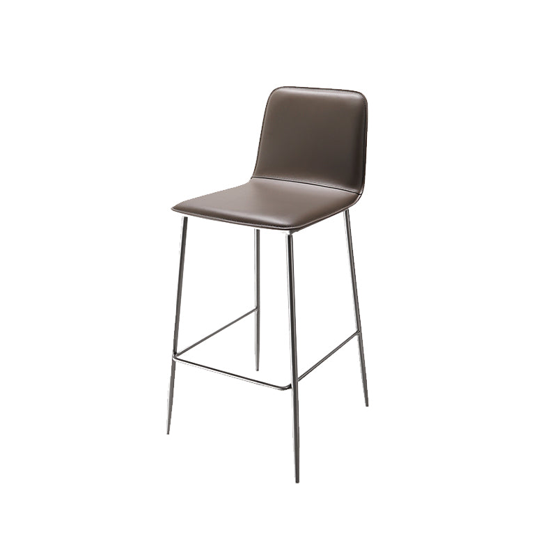 Industrial Bar Stool Leather Backrest Counter Stool for Bristol With Metal Legs