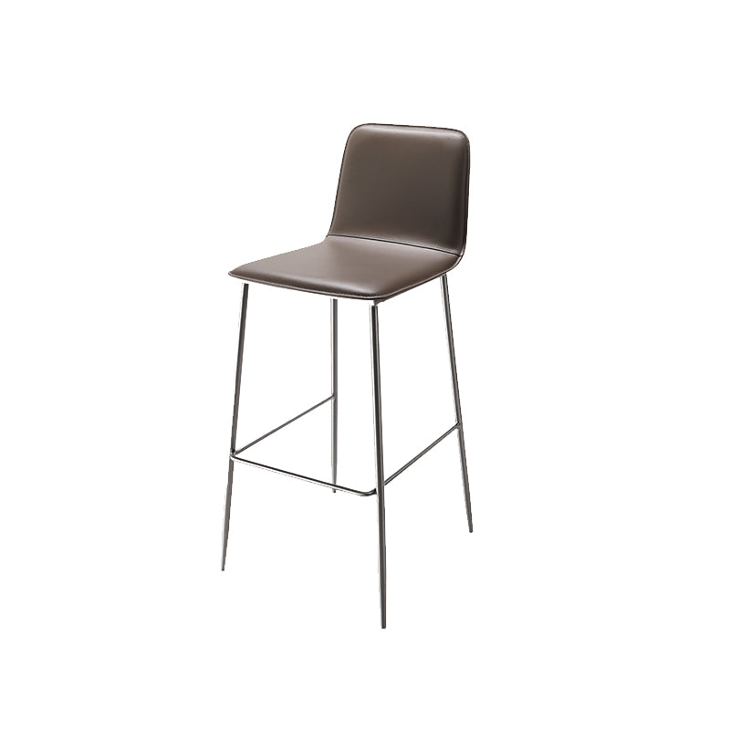 Industrial Bar Stool Leather Backrest Counter Stool for Bristol With Metal Legs