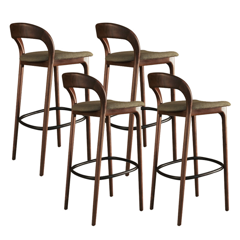 Green Fabric Counter & Bar Stools Industrial Ash Wood Indoor Stools
