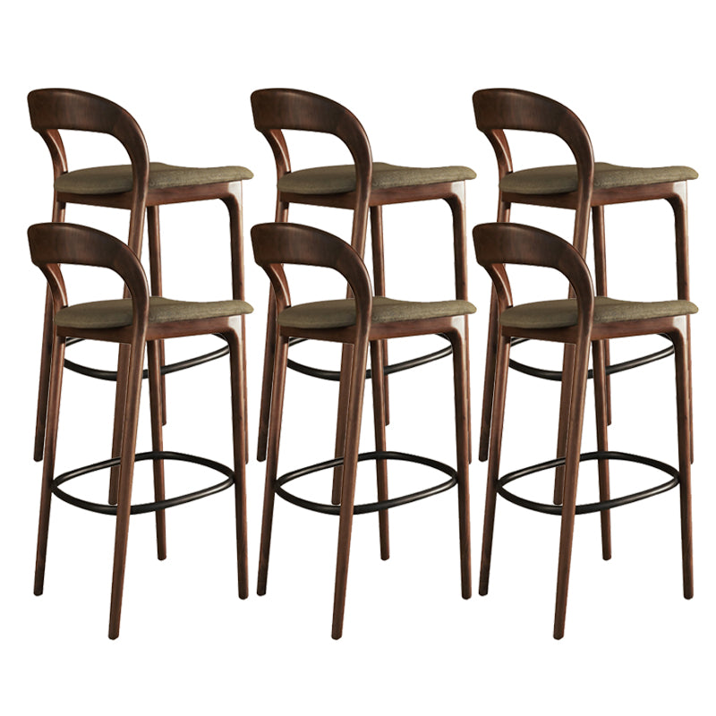 Green Fabric Counter & Bar Stools Industrial Ash Wood Indoor Stools