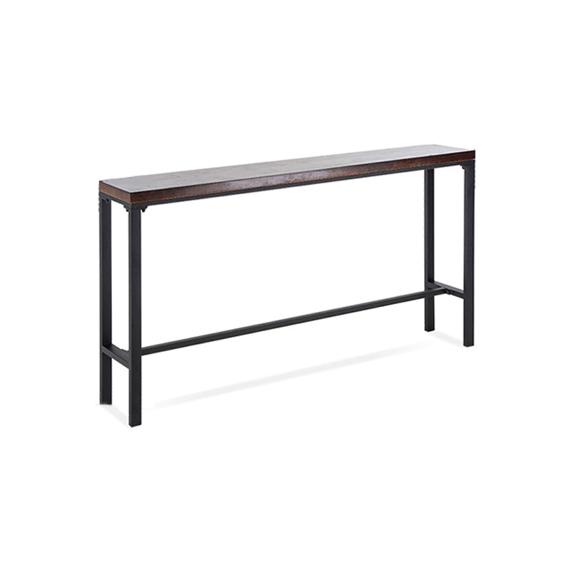 Solid Wood Bistro Bar Table Rectangle Industrial Bar Table for Dining Room