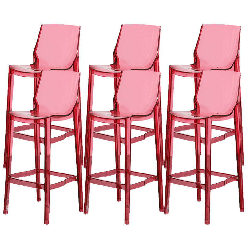 Industrial Bar Stool Acrylic Backrest Counter Stool for Living Room