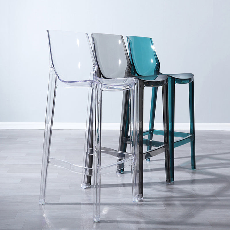 Industrial Bar Stool Acrylic Backrest Counter Stool for Living Room