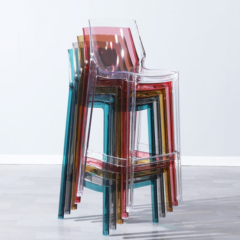 Industrial Bar Stool Acrylic Backrest Counter Stool for Living Room