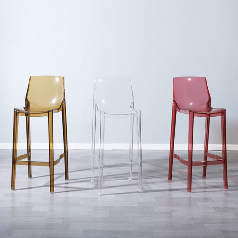 Industrial Bar Stool Acrylic Backrest Counter Stool for Living Room