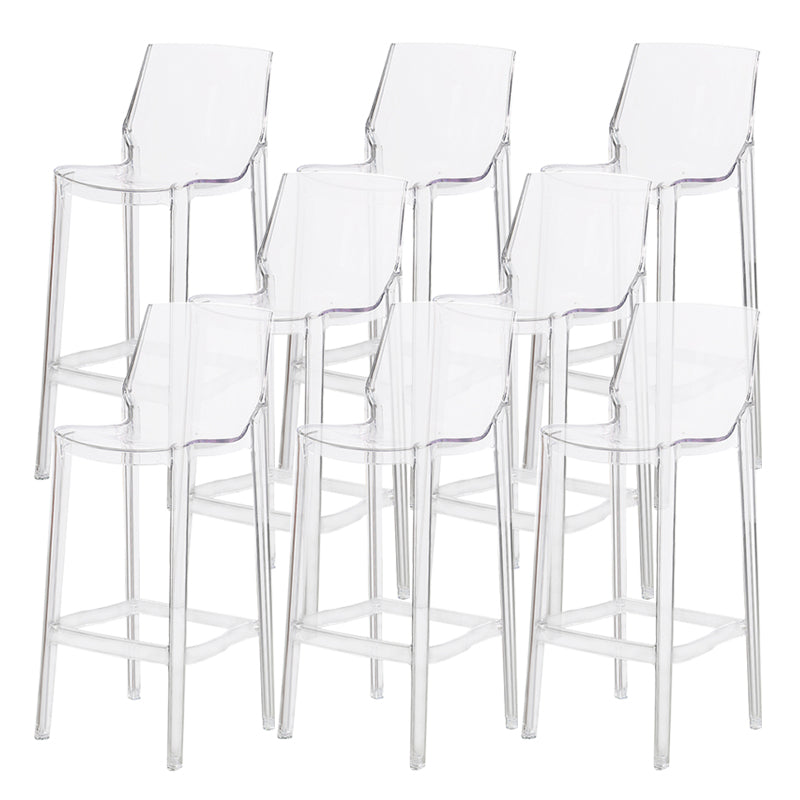 Industrial Bar Stool Acrylic Backrest Counter Stool for Living Room