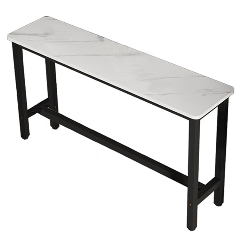 Modern Wooden Bistro Bar Table Rectangle Metal Base Bar Table