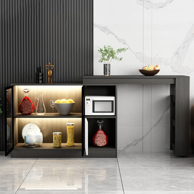 Modern Style Bistro Bar Table Sintered Stone Top Bar Table with Storages