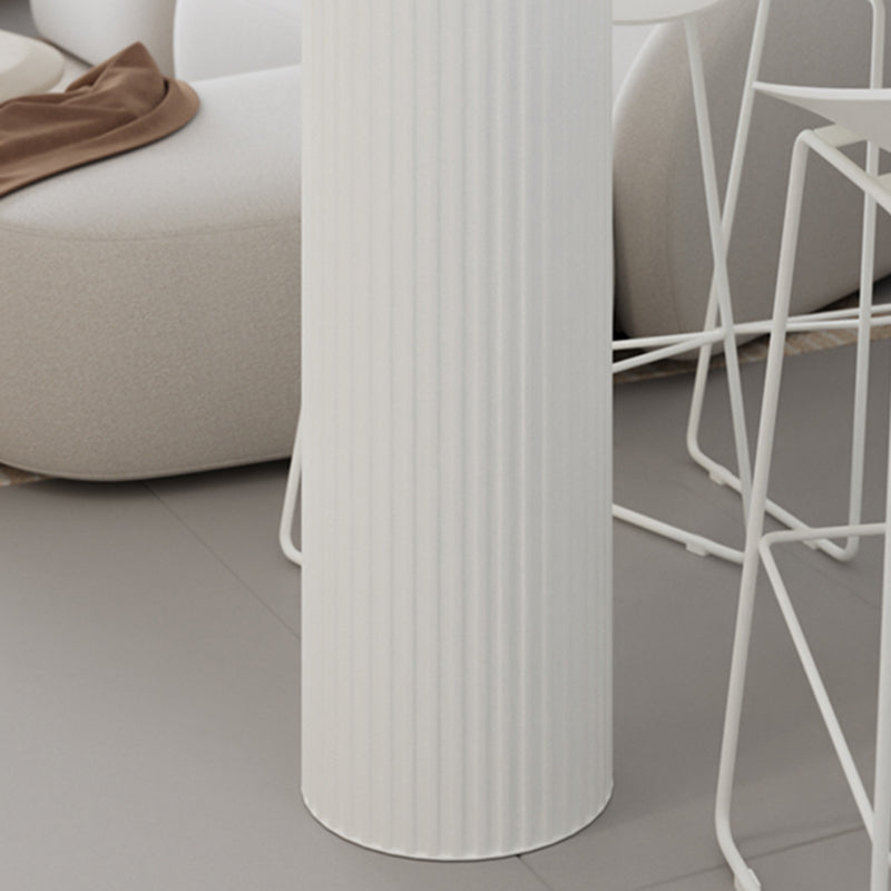 Faux Marble Bistro Bar Table Double Pedestal Bar Table for Living Room