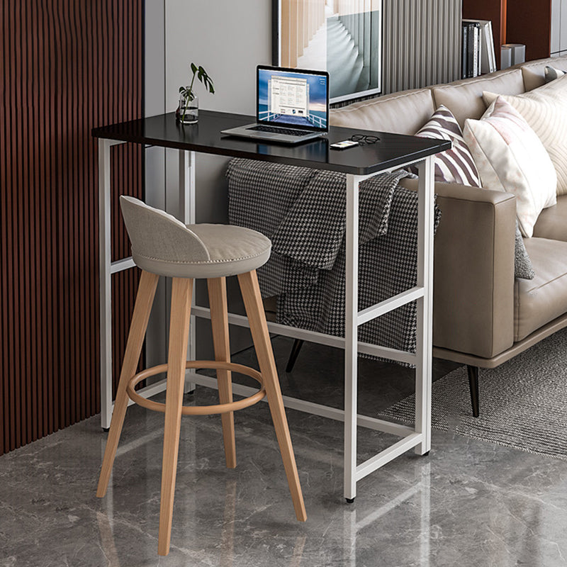 Modern Folding Bistro Bar Table Rectangle Metal Base Bar Table