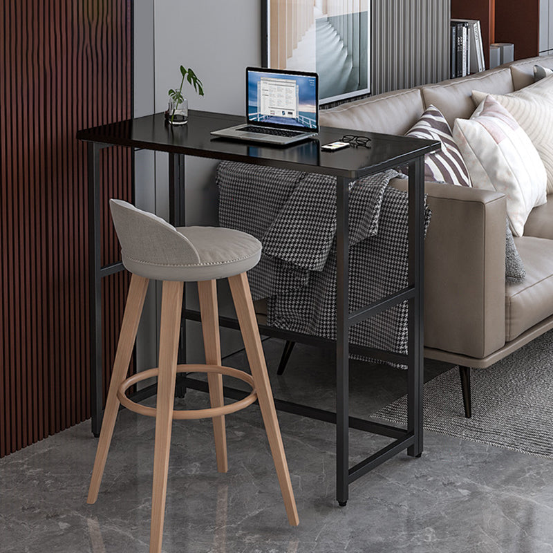 Modern Folding Bistro Bar Table Rectangle Metal Base Bar Table