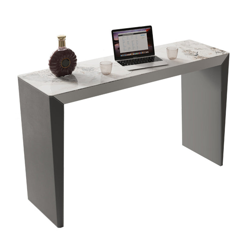 Sintered Stone Bistro Bar Table Modern Double Pedestal Bar Table for Home