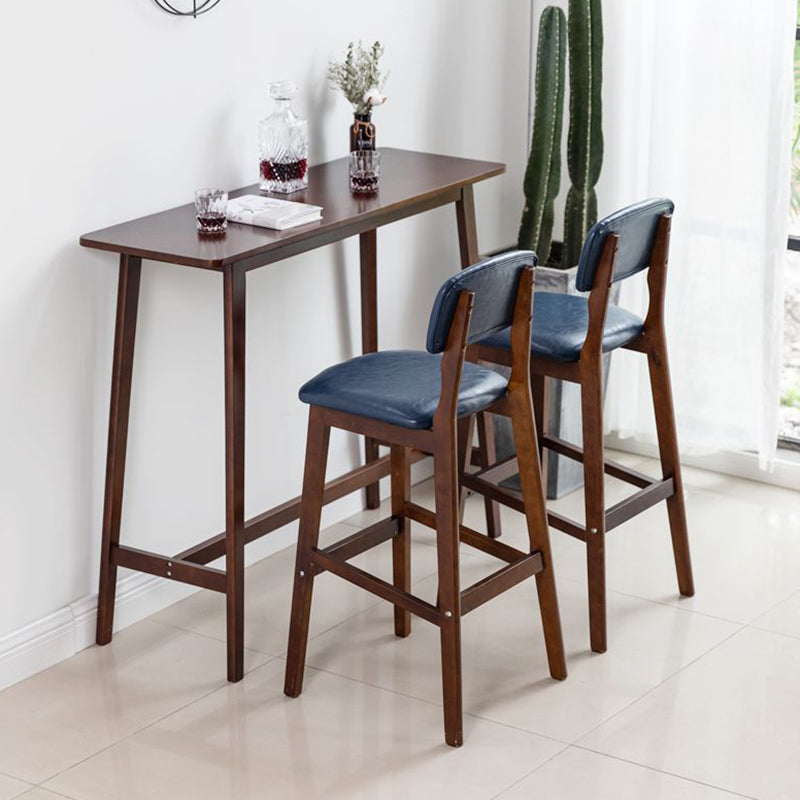 Modern Style Bistro Bar Table Solid Wood Rectangle Bar Table for Home