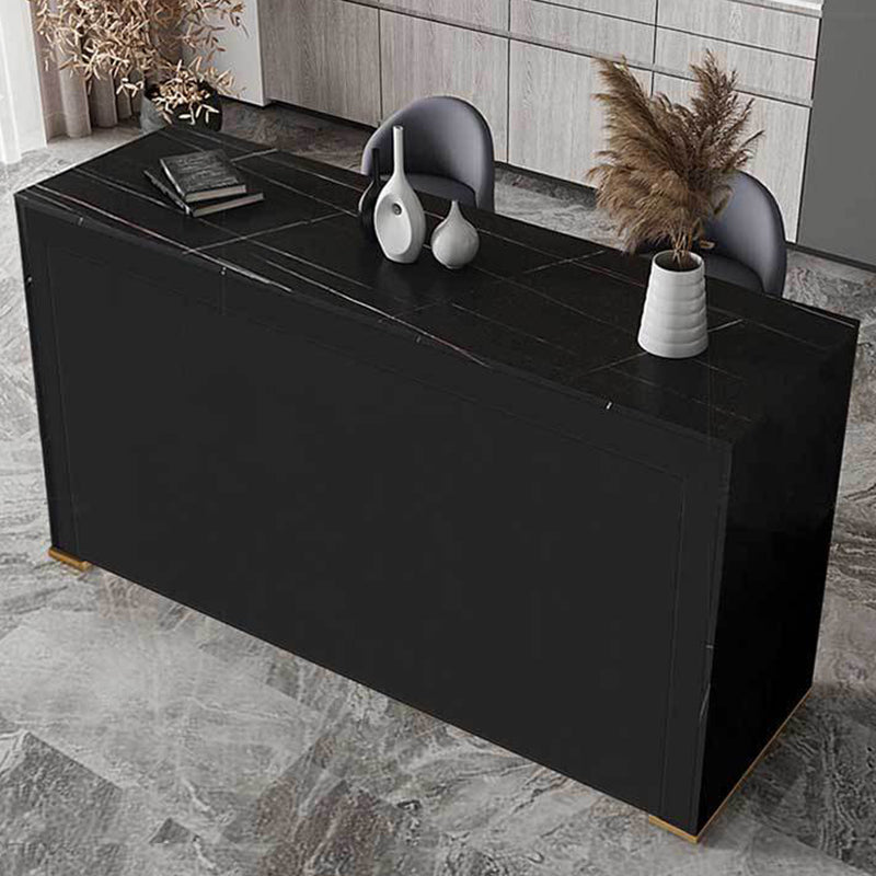 Modern Bistro Bar Table Rectangle Sintered Stone Bar Table for Living Room