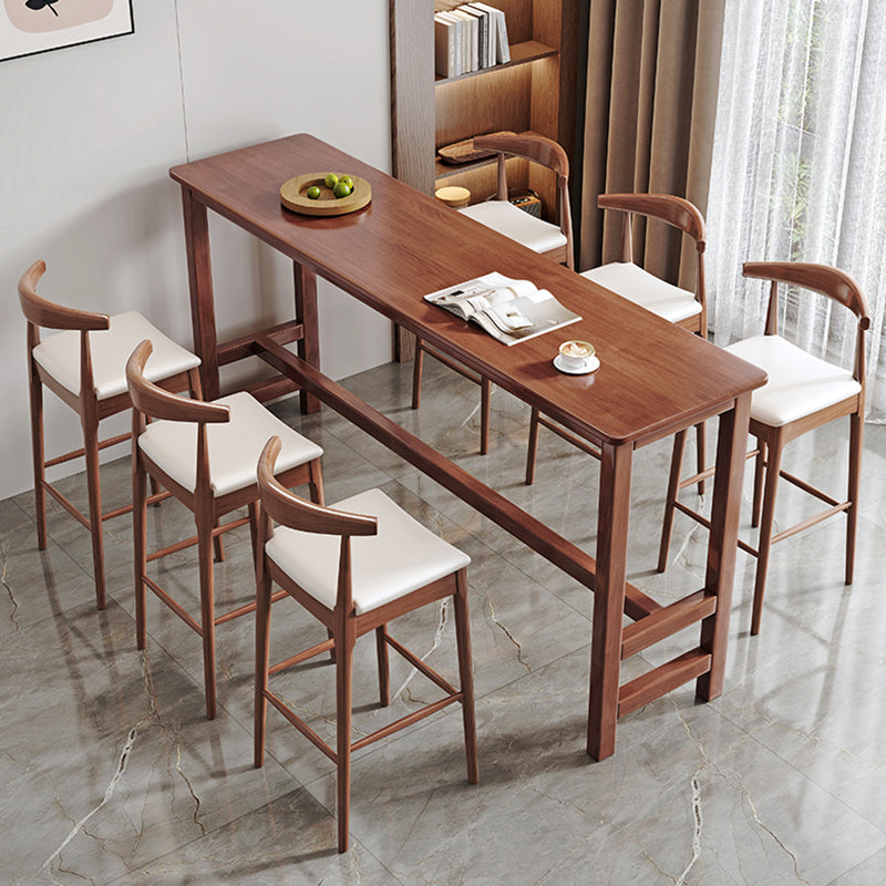 Modern Rectangle Bistro Bar Table Solid Wood Bar Table for Home