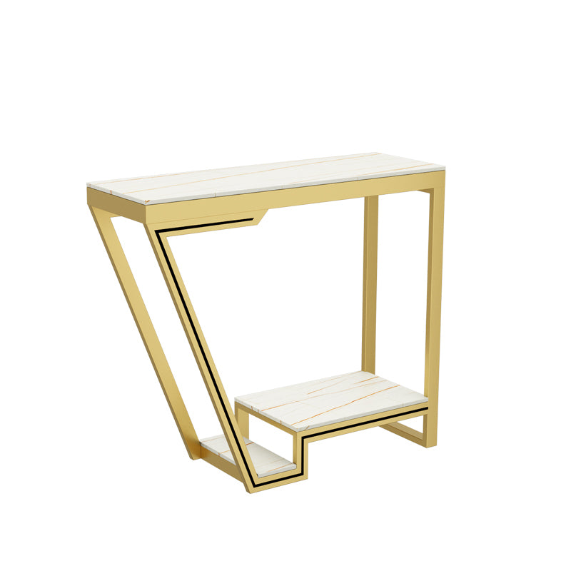 Glam Bistro Bar Table Rectangle Sintered Stone Bar Table for Living Room