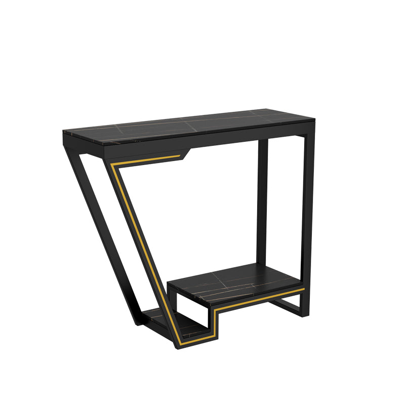 Glam Bistro Bar Table Rectangle Sintered Stone Bar Table for Living Room