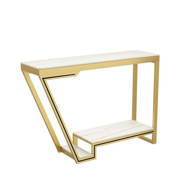 Glam Bistro Bar Table Rectangle Sintered Stone Bar Table for Living Room