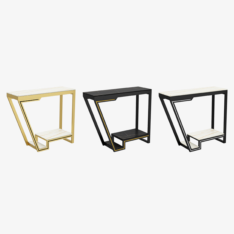 Glam Bistro Bar Table Rectangle Sintered Stone Bar Table for Living Room