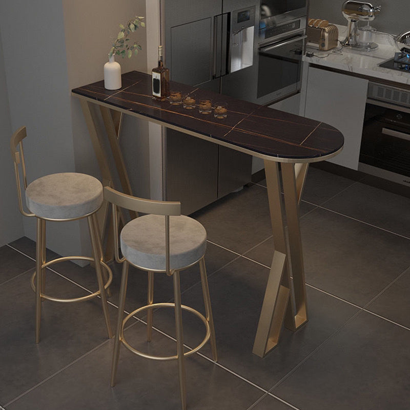 Sintered Stone Bistro Bar Table Metal Base Bar Table for Kitchen