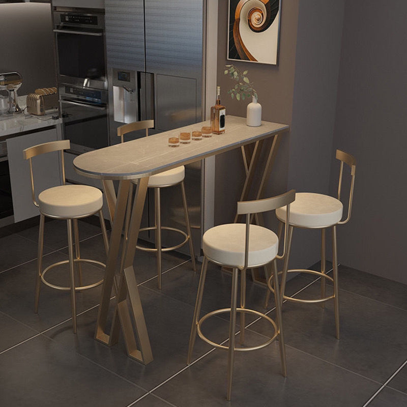 Sintered Stone Bistro Bar Table Metal Base Bar Table for Kitchen