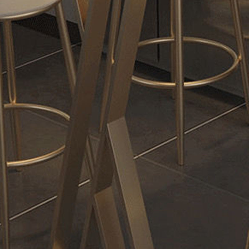 Sintered Stone Bistro Bar Table Metal Base Bar Table for Kitchen