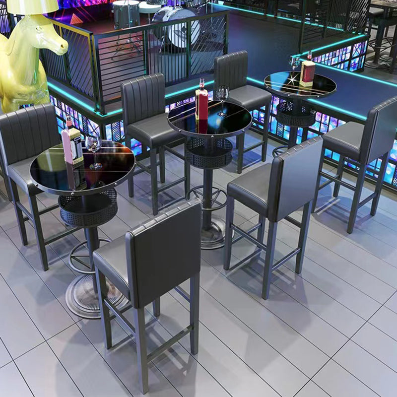 Industrial Style Bistro Bar Table Metal Base Bar Table for Bar