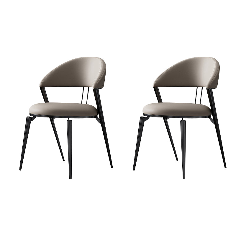 Glam Open Back Chair Home Dining Room Metal Armless Dining Chair