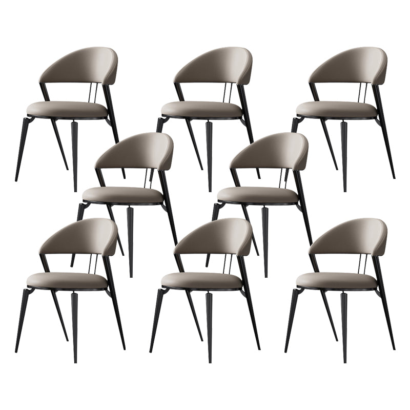 Glam Open Back Chair Home Dining Room Metal Armless Dining Chair