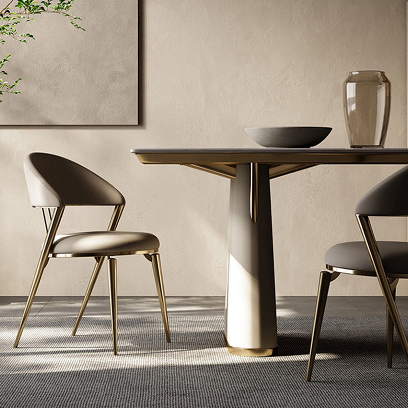 Glam Open Back Chair Home Dining Room Metal Armless Dining Chair