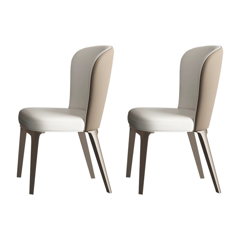 Glam Dining Chair Kitchen Armless Dining Side Chair in Chrome