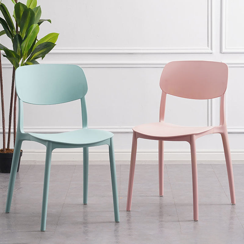 Plastic Indoor-Outdoor Side  Chair Armless Stackable Dining Chairs
