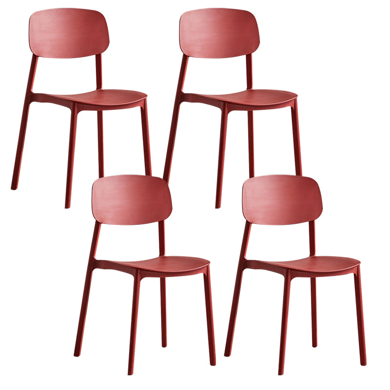 Plastic Indoor-Outdoor Side  Chair Armless Stackable Dining Chairs