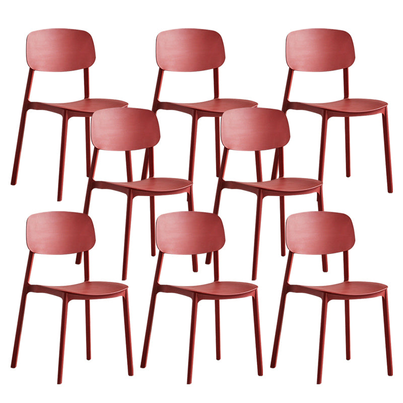 Plastic Indoor-Outdoor Side  Chair Armless Stackable Dining Chairs